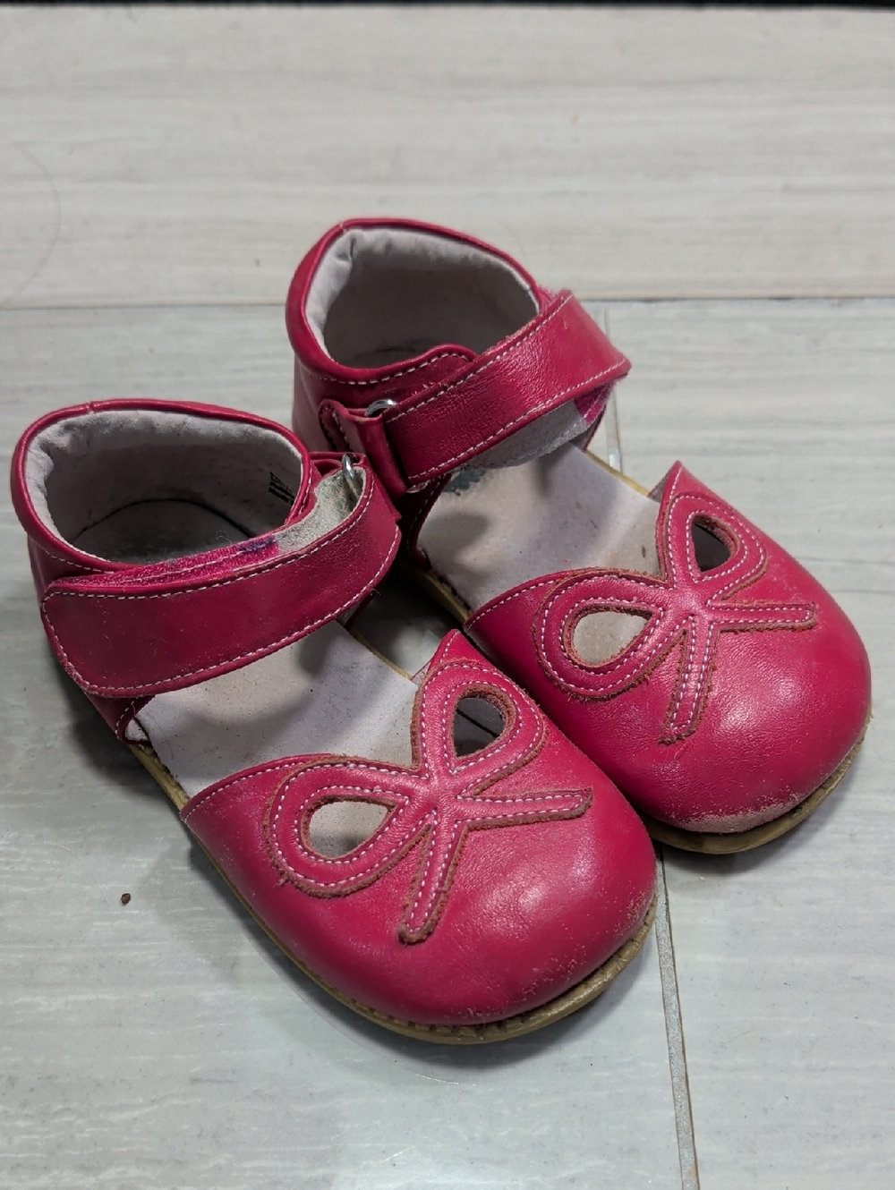 Livie & Luca Girls' Leather Bow Mary Jane Shoes - Pink Size 11